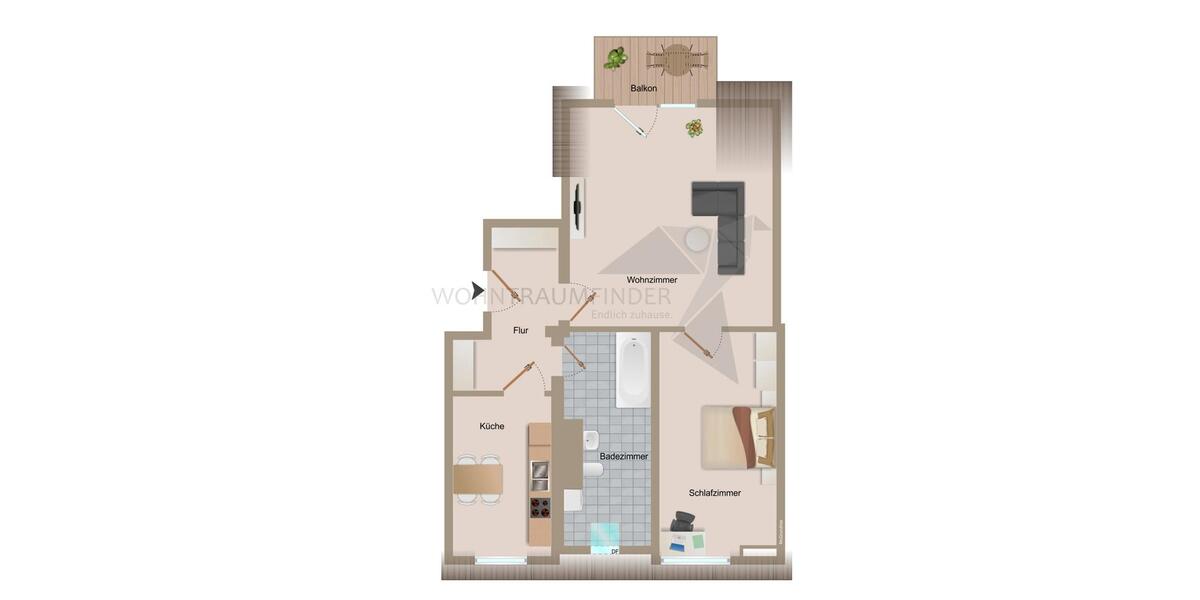 Etagenwohnung Zwickau - 2 Zimmer, 48 m&sup2;, 329&euro; | Angebot:25487038