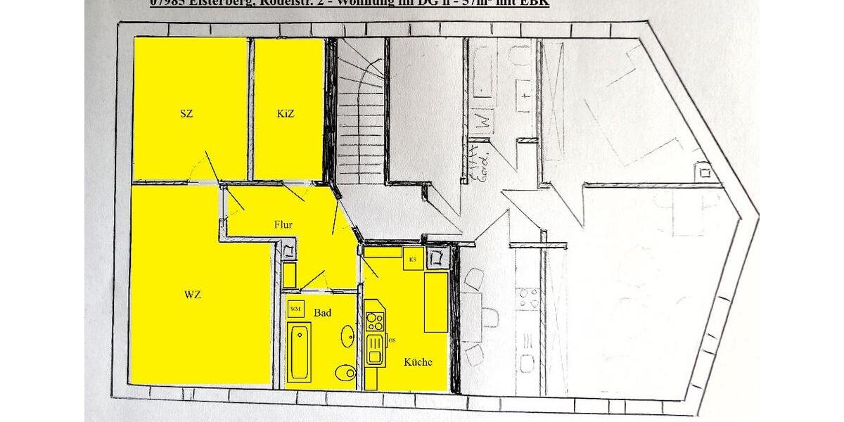 Etagenwohnung Elsterberg - 3 Zimmer, 57 m&sup2;, 320&euro; | Angebot:22041074