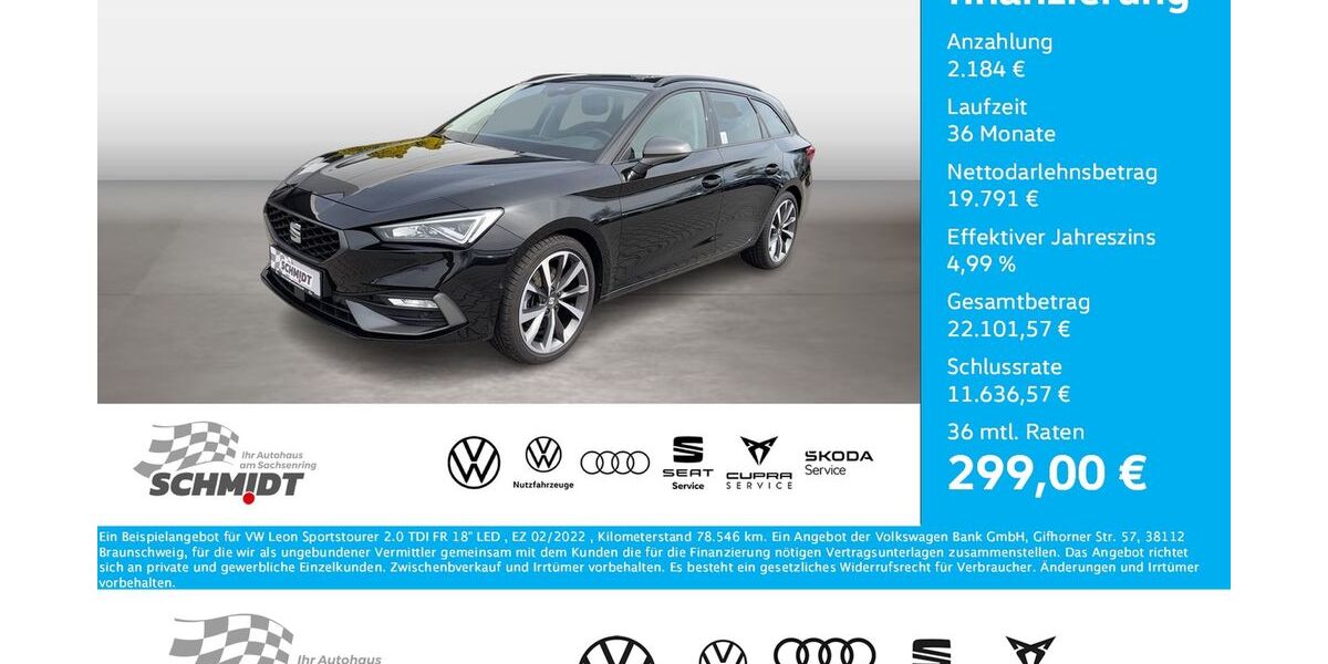 Seat Leon 78.546 km 21.975 &euro; Bernsdorf 09337