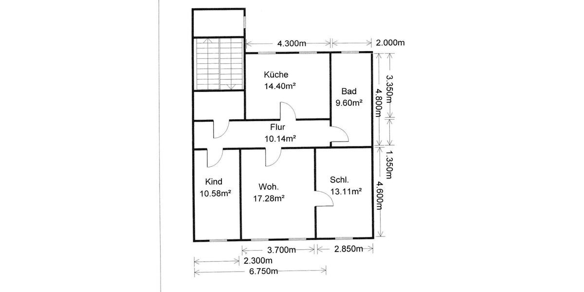 Dachgeschoßwohnung Glauchau - 3 Zimmer, 59 m&sup2;, 350&euro; | Angebot:25100562