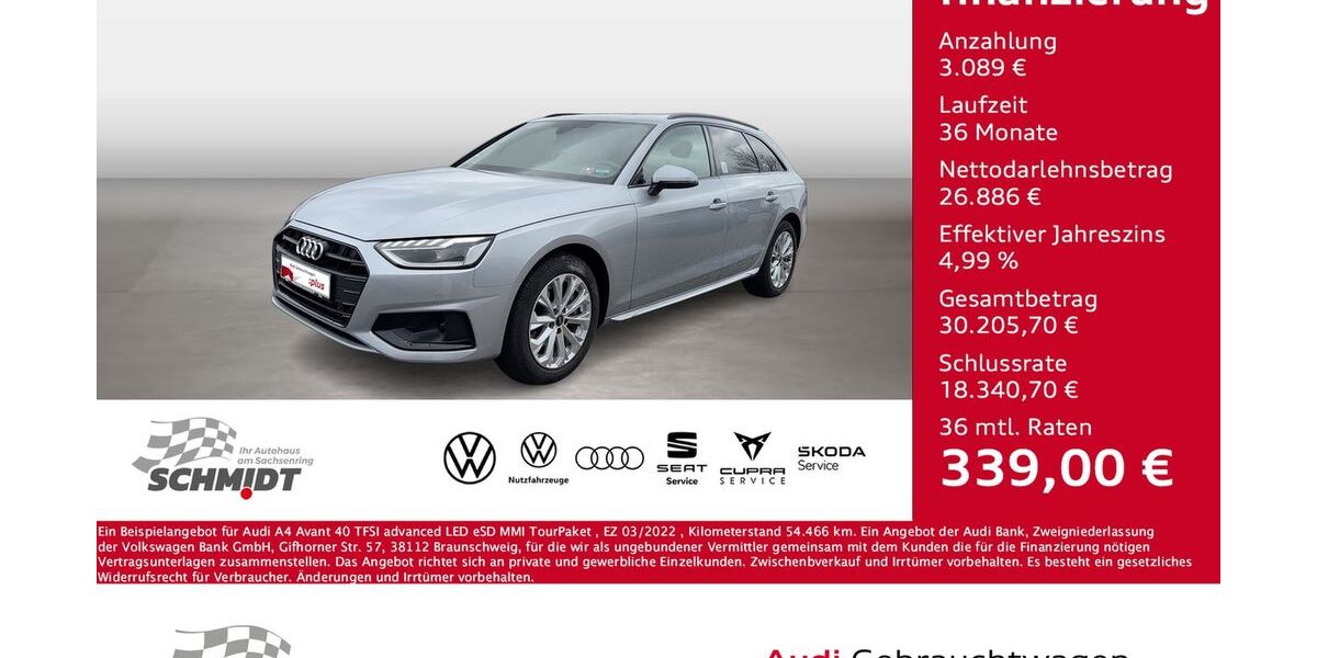 Audi A4 54.466 km 27.450 &euro; Bernsdorf 09337