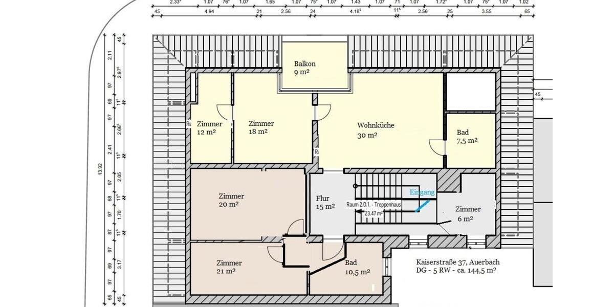 Etagenwohnung Auerbach/Vogtland Vogtland - 4 Zimmer, 140 m&sup2;, 840&euro; | Angebot:21812249