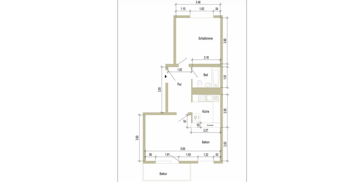 Erdgeschoßwohnung Aue-Bad Schlema Bad Schlema - 2 Zimmer, 50 m&sup2;, 320&euro; | Angebot:25843858