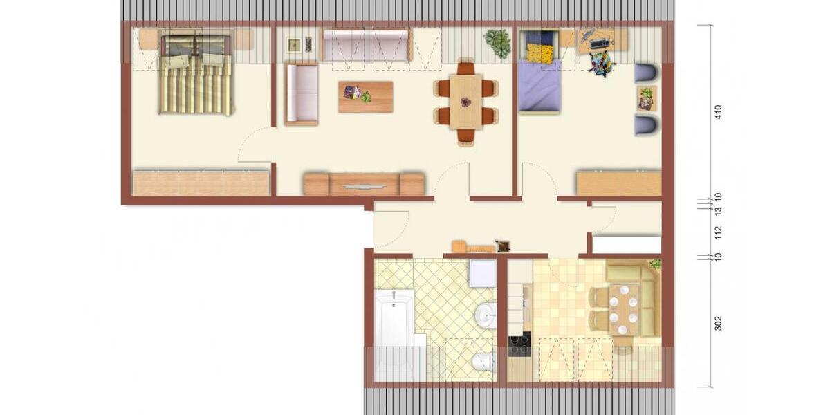 Dachgeschoßwohnung Limbach-Oberfrohna Oberfrohna - 3 Zimmer, 69 m&sup2;, 365&euro; | Angebot:24704352