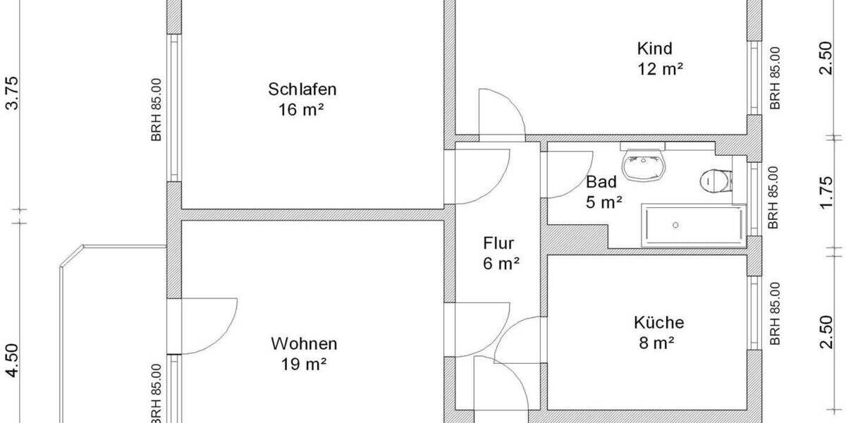 Etagenwohnung Zwickau Pölbitz - 3 Zimmer, 68 m&sup2;, 435&euro; | Angebot:25668576