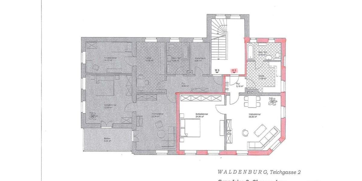 Etagenwohnung Waldenburg - 2 Zimmer, 71 m&sup2;, 430&euro; | Angebot:22251031