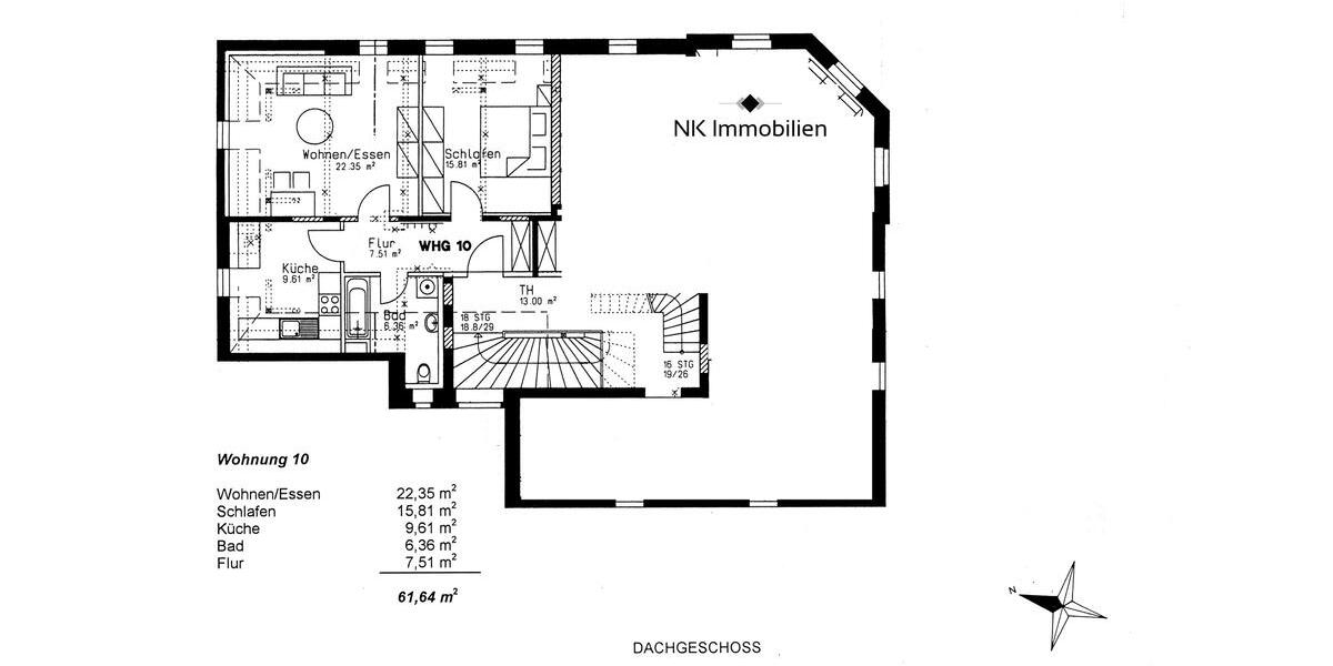 Dachgeschoßwohnung Zwickau - 2 Zimmer, 62 m&sup2;, 330&euro; | Angebot:25945672