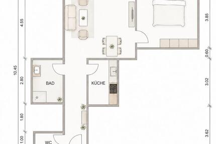 Wohnung Hartmannsdorf - 2 Zimmer, 59 m&sup2;, 660&euro; | Angebot:27631273