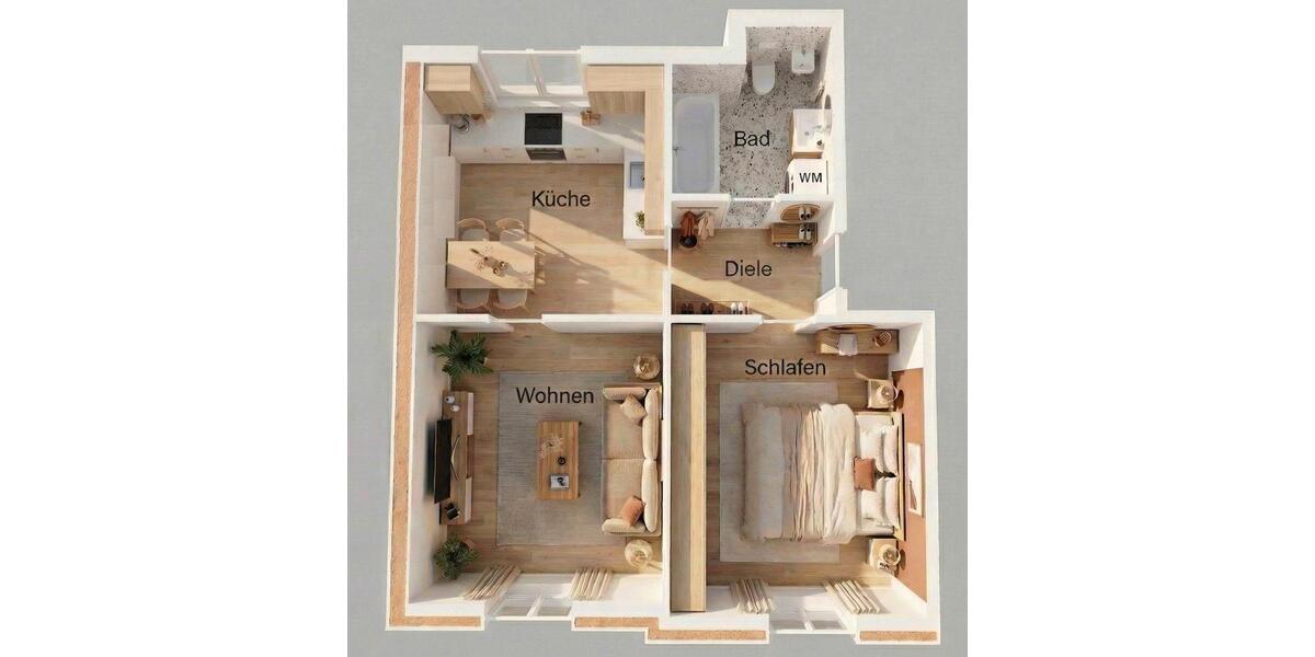 Etagenwohnung Neukirchen/Pleiße Pleiße - 2 Zimmer, 51 m&sup2;, 319&euro; | Angebot:26018407