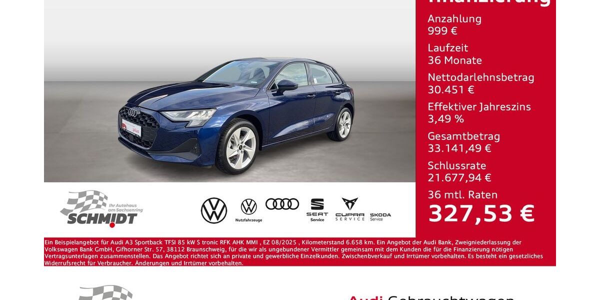 Audi A3 6.658 km 29.975 &euro; Bernsdorf 09337
