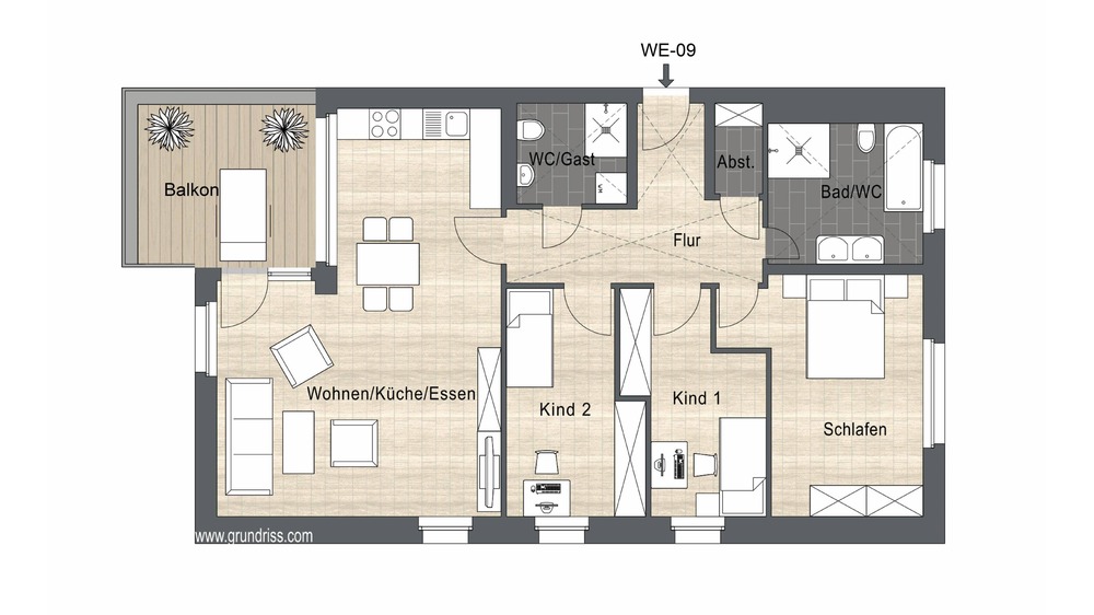 Erstbezug! Moderne 4-Zimmer Wohnung mit Balkon und Garage! - Etagenwohnung Hartmannsdorf | Angebot:26557057